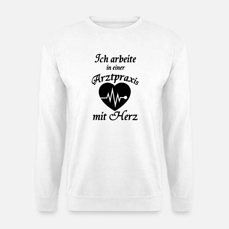 Arztpraxis mit Herz Geschenk Medizin Arzt - Unisex Pullover - Weiß