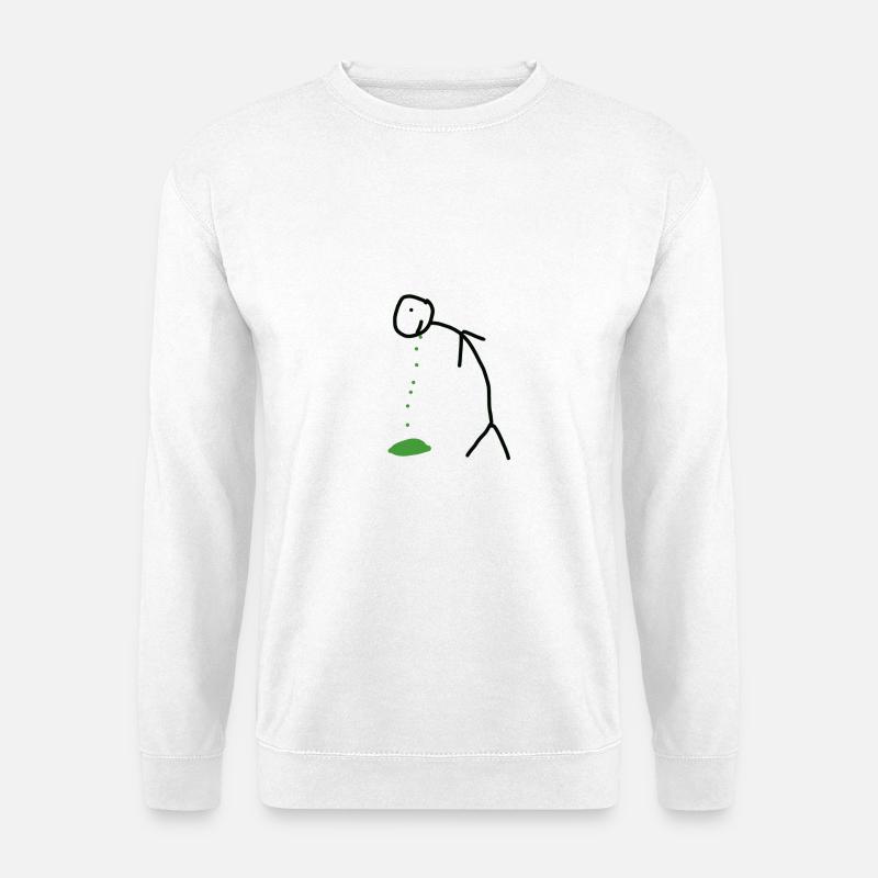 Puking stick figure - Unisex Sweatshirt - white
