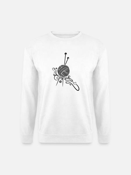 Stricken, Handarbeiten, Stricknadeln Wolle - Unisex Pullover - Weiß