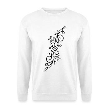 Tattoo ornament with flowers and stars. - Unisex Sweatshirt - white - Front