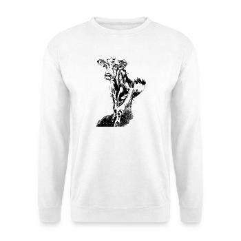 Kuh schwarz weiß Comic - Unisex Pullover - Weiß - Vorne