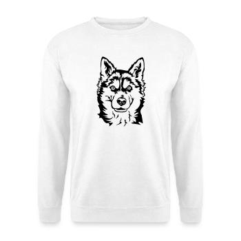 Tête de husky - Sweat-shirt Unisexe - blanc - Devant
