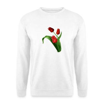 Elegant red tulips illustration - Unisex Sweatshirt - white - Front