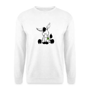 Donkey with green clover - Unisex Sweatshirt - white - Front