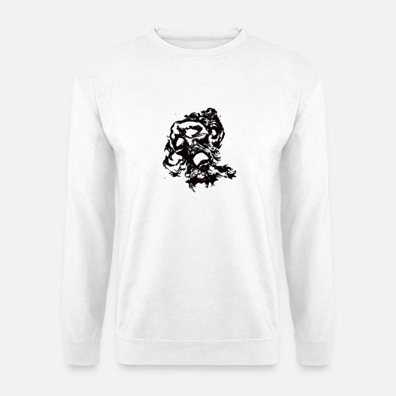 Gesicht schwarz - Unisex Pullover - Weiß