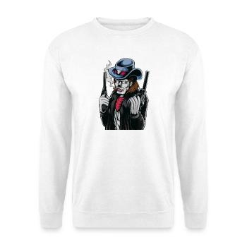 Skeleton Cowboy Revolver Western - Unisex Sweatshirt - white - Front