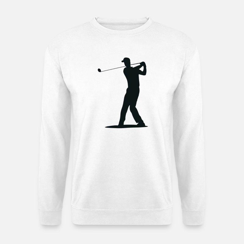 Golfer Tee Silhouette - Men's Design - Unisex Sweatshirt - white