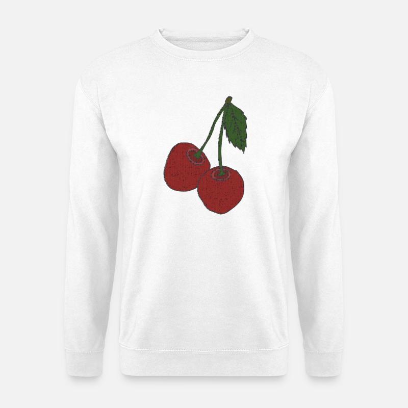 Cherries fabric - Unisex Sweatshirt - white