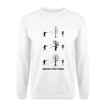 discgolf, frisbee golf, arbres, disque, loisirs, sports - Sweat-shirt Unisexe - blanc - Devant
