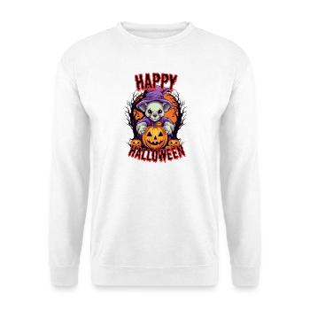 Süßer Halloween-Hamster mit Kürbis-Motiv - Unisex Pullover - Weiß - Vorne