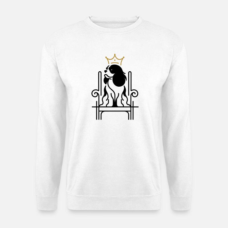 Cavalier King Charles Royal on Throne - Unisex Sweatshirt - white
