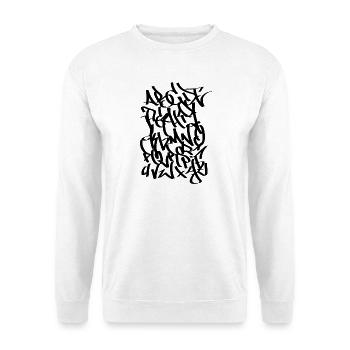 Alphabet Graffiti Tag Handstyle black - Unisex Pullover - Weiß - Vorne