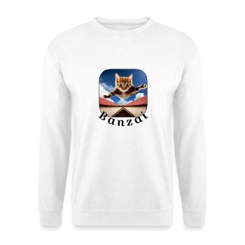 Banzai Cat 2 - Sweat-shirt Unisexe - blanc - Devant