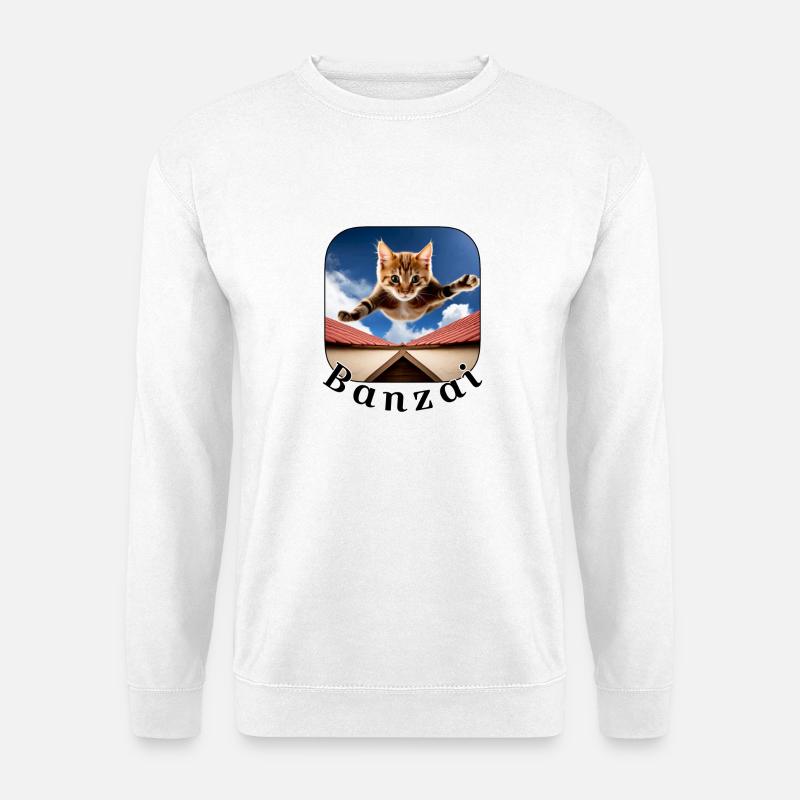 Banzai katze 2 - Unisex Pullover - Weiß