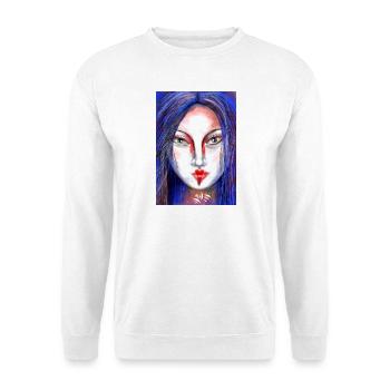 Farbkontrollierte Masken berührte Kunst - Unisex Pullover - Weiß - Vorne