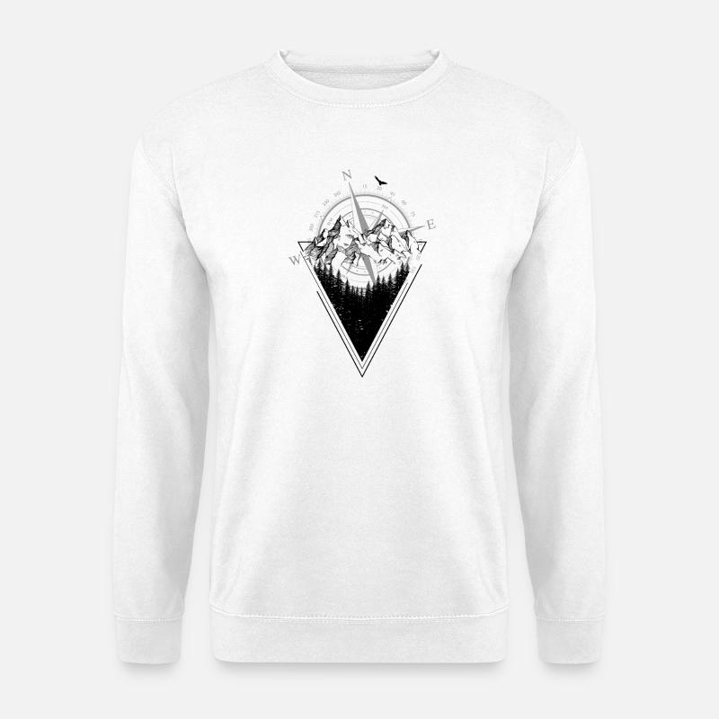 Weathered Compass Grunge Map - Unisex Sweatshirt - white