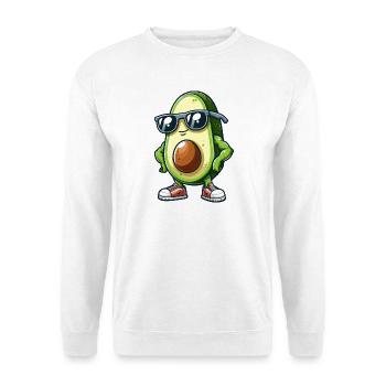 Cool Avocado with Sunglasses Fitness Design - Unisex Sweatshirt - white - Front