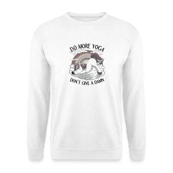 Do More Yoga – Don’t Give a Damn - Unisex Pullover - Weiß - Vorne