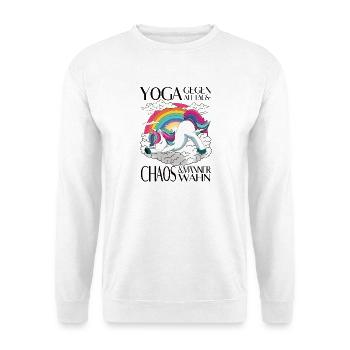 Yoga contre le chaos quotidien et la manie masculine - Sweat-shirt Unisexe - blanc - Devant