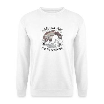 Humour de yoga – Juste ici pour Shavasana - Sweat-shirt Unisexe - blanc - Devant