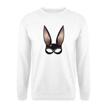 Masque de lapin mystérieux avec de grandes oreilles de lapin - Sweat-shirt Unisexe - blanc - Devant