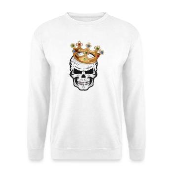 Crâne, crâne, crâne avec couronne et dent d’or - Sweat-shirt Unisexe - blanc - Devant