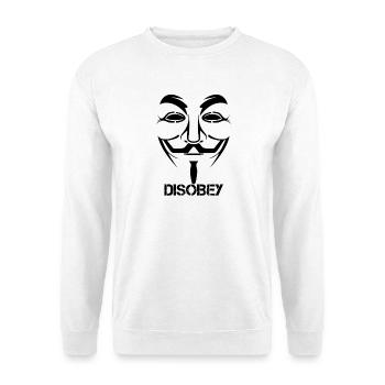 Disobey Anonymous - Unisex Pullover - Weiß - Vorne