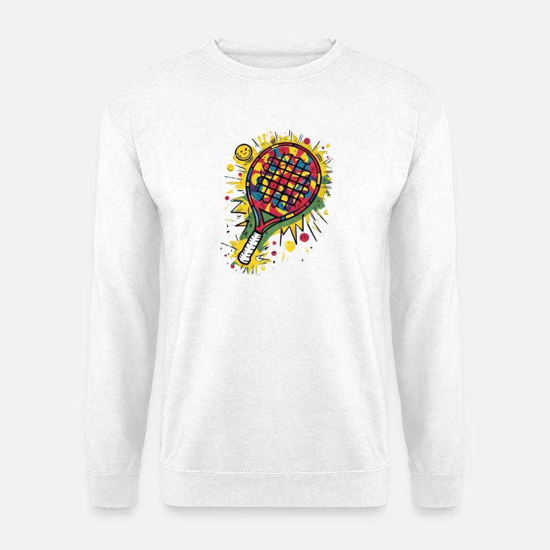 Padelschläger | Lustiges Padel T-Shirt - Unisex Pullover - Weiß