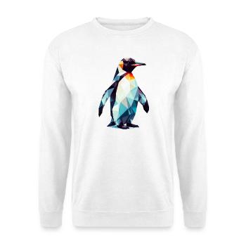 Polygonaler Pinguin - Unisex Pullover - Weiß - Vorne