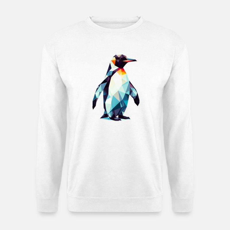 Polygonal Penguin - Unisex Sweatshirt - white