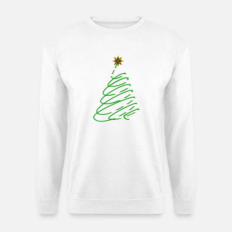 Weihnachtsbaum Spirale mit Stern - Unisex Pullover - Weiß