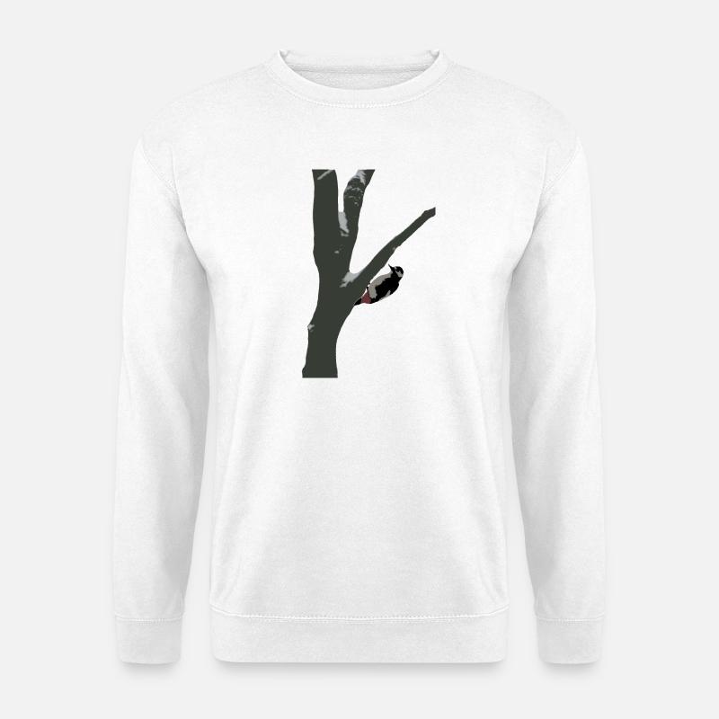 Specht im Winter - Unisex Pullover - Weiß