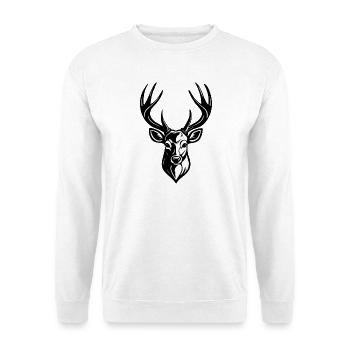DEER HEAD - Unisex Sweatshirt - white - Front