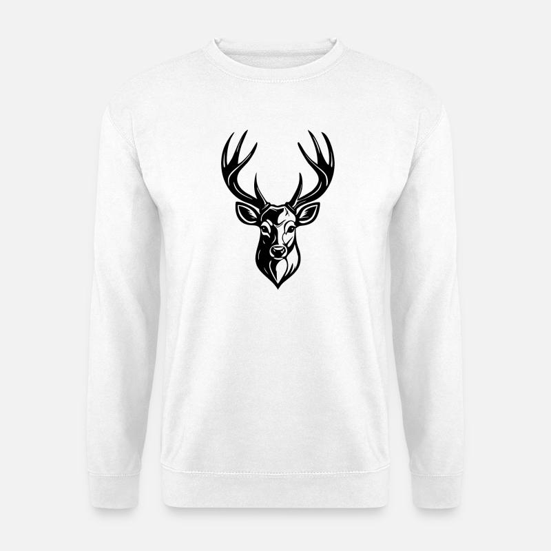 HIRSCHKOPF - Unisex Pullover - Weiß