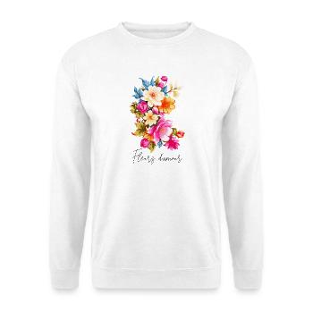 Composition florale vibrante en trois couleurs - Sweat-shirt Unisexe - blanc - Devant