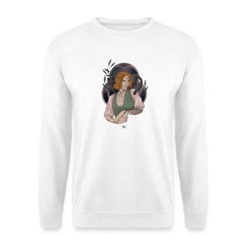 Jeune sorcière des herbes avec compagnon chat - Sweat-shirt Unisexe - blanc - Devant