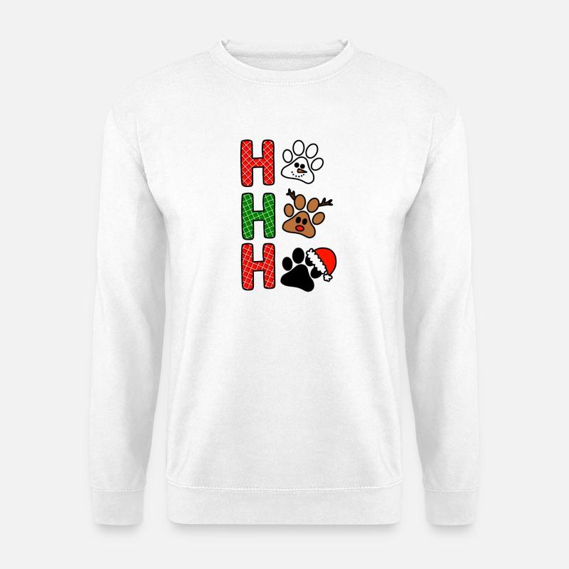 H Weihnachtspfoten Plaid - Unisex Pullover - Weiß