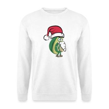 Avocat Père Noël bande dessinée dessin animé nourriture drôle - Sweat-shirt Unisexe - blanc - Devant