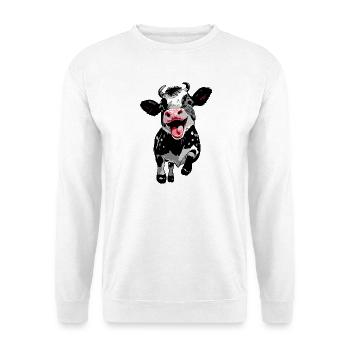 Jumping Calf - Funny Cow Calf - Unisex Sweatshirt - white - Front