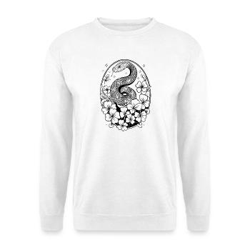 Snake with Clover Lucky Clover to color yourself - Unisex Sweatshirt - white - Front