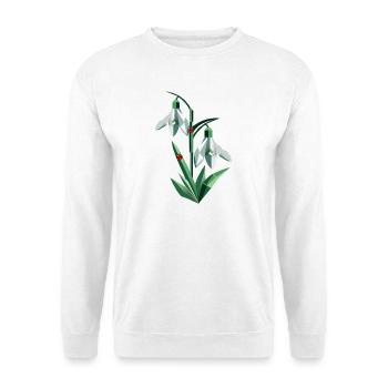Two snowdrops with ladybugs - Unisex Sweatshirt - white - Front