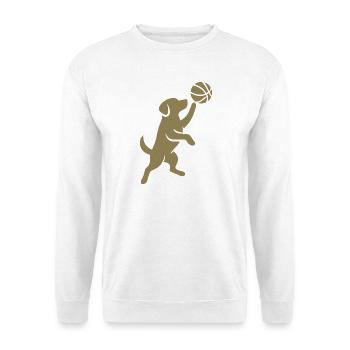 Minimalistische Silhouette Basketballspieler Wurf - Unisex Pullover - Weiß - Vorne