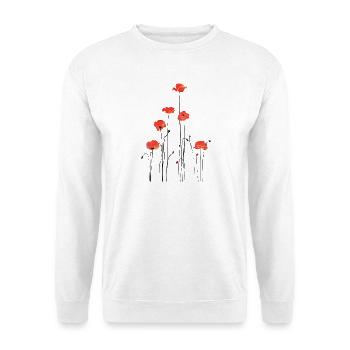 Illustration de coquelicots abstraits - Sweat-shirt Unisexe - blanc - Devant