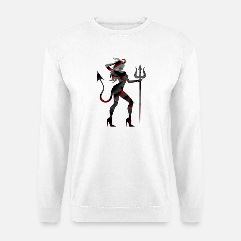 Furchtloser Dämonenjäger Silhouetten-Design - Unisex Pullover - Weiß
