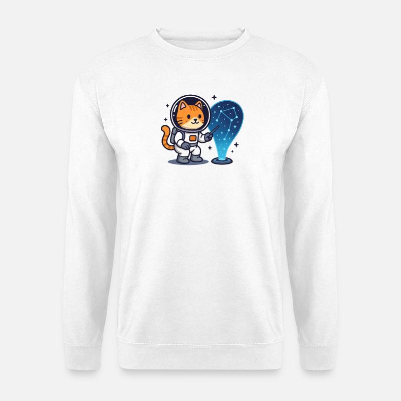 Constellation du chat de l’espace – Kawaii - Sweat-shirt Unisexe - blanc