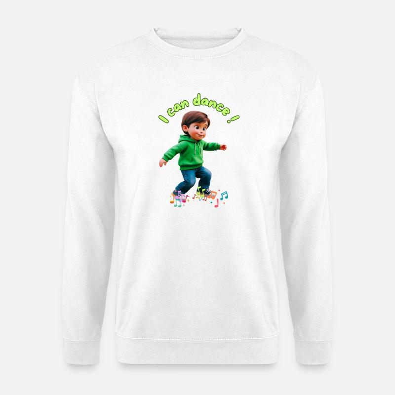 Kleiner Junge und Musiknoten - Unisex Pullover - Weiß