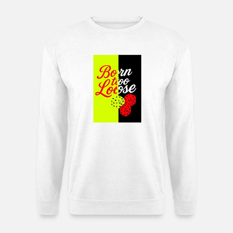 Würfel- und Zitat-Design - Unisex Pullover - Weiß