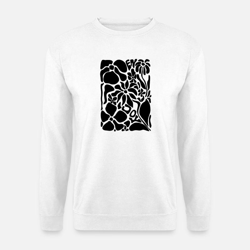 Abstrakte Blumen - Enjoy - Unisex Pullover - Weiß