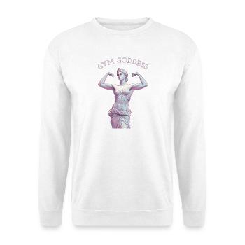 Gym Goddess – Retro Pastel Illustration - Unisex Pullover - Weiß - Vorne