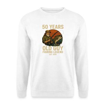 50 Year old Guy Fishing Legend EST 1976 Retro 50. - Unisex Sweatshirt - white - Front